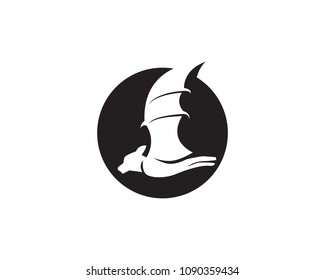 Bat black  logo template white background icons
