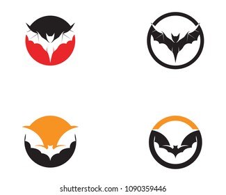 Bat black  logo template white background icons
