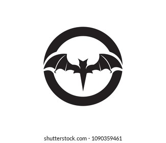 Bat black  logo template white background icons
