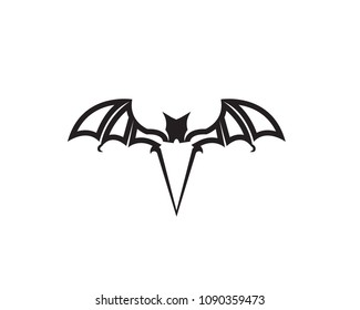 Bat black  logo template white background icons
