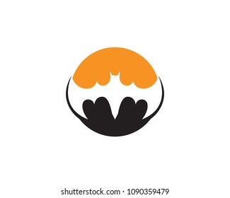 Bat black  logo template white background icons
