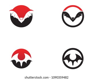 Bat black  logo template white background icons