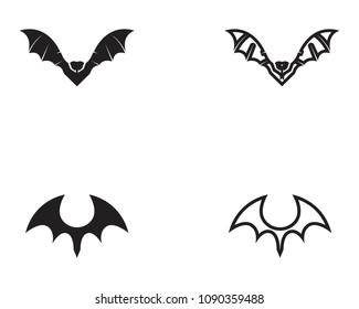 Bat black  logo template white background icons
