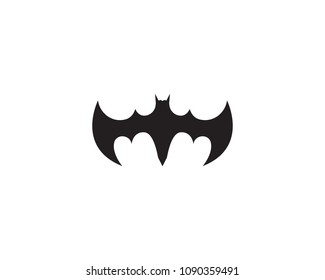 Bat black  logo template white background icons
