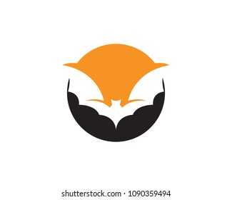 Bat black  logo template white background icons
