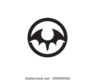 Bat black  logo template white background icons
