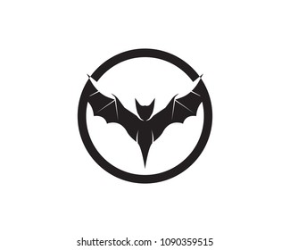 Bat black  logo template white background icons