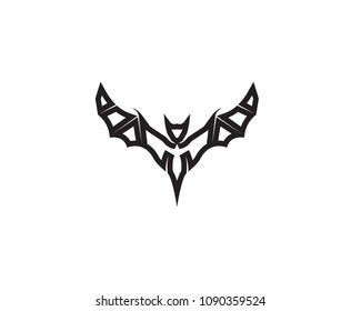 Bat black  logo template white background icons

