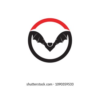 Bat black  logo template white background icons