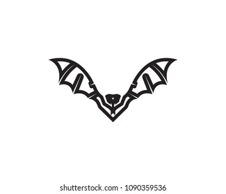 Bat black  logo template white background icons
