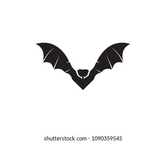 Bat black  logo template white background icons

