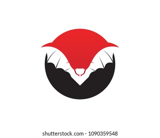 Bat black  logo template white background icons
