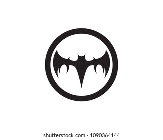 Bat black  logo template white background icons
