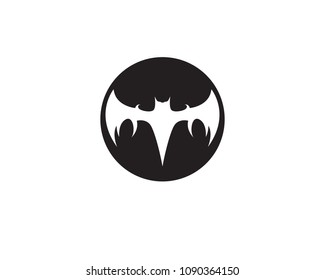 Bat black  logo template white background icons
