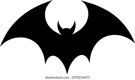 Bat with its black shadow flying in the air for the Halloween party