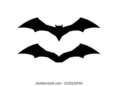 Bat Black Silhouette Clipart, Flying Bat Wings Emblem Sticker, Flittermouse Vector Illustration