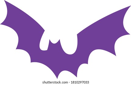 Bat black silhouette icon over white background, vector illustration.