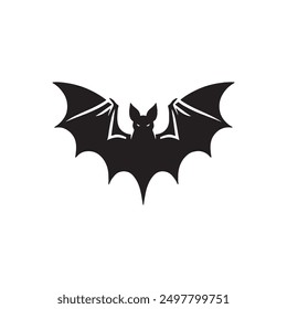 Bat black silhouette vector, icon on a white background