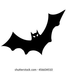 The bat black silhouette vector illustration isolated no background