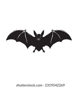 bat black and white silhouette illustration 