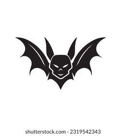 bat black and white silhouette illustration 