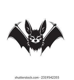 bat black and white silhouette illustration 