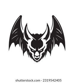 bat black and white silhouette illustration 