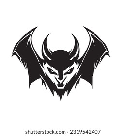 bat black and white silhouette illustration 