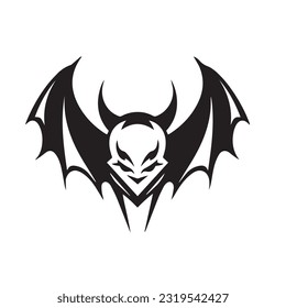 bat black and white silhouette illustration 