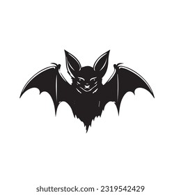 bat black and white silhouette illustration 