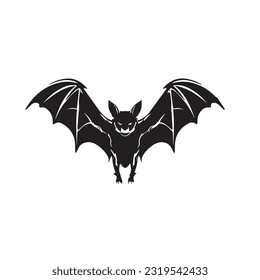 bat black and white silhouette illustration 