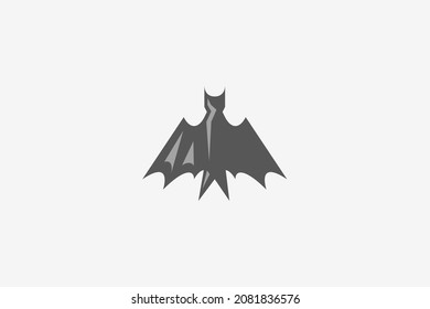 Bat black wings logo design