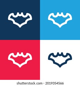 Bat blue and red four color minimal icon set