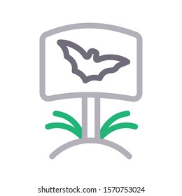 bat board vector thin line icon 