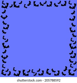 bat border on blue background