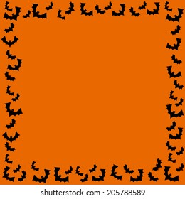 bat border on orange background