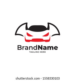 bat car logo template design vector, tech logo design concept 