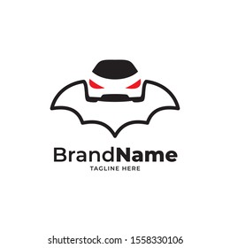 bat car logo template design vector, tech logo design concept 