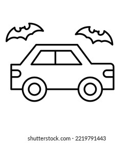 Bat with car Trendy Color Vector Icon which can easily modify or edit

