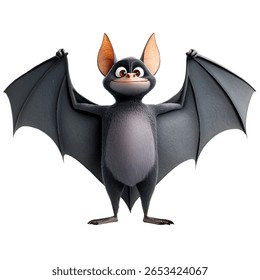 bat cartoon character on white background vector