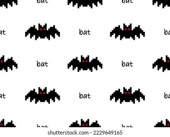 Bat cartoon character seamless pattern on white background