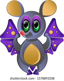 bat cartoon character vector illustration