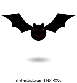 Cartoon Bat On Orange Background Vector Stock Vector (Royalty Free ...