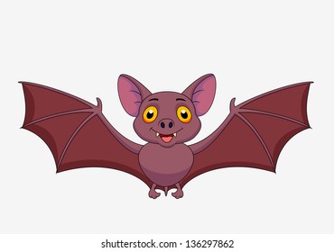 Bat cartoon flying