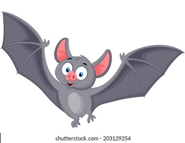 Bat cartoon flying