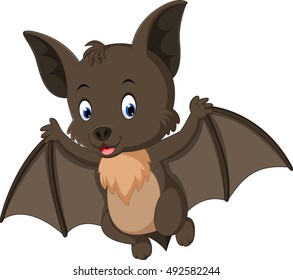 Bat cartoon flying