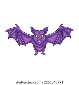 Bat cartoon flying vector isolated on white background. 