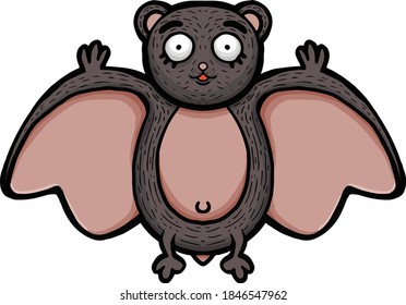 bat cartoon illustration for halloween