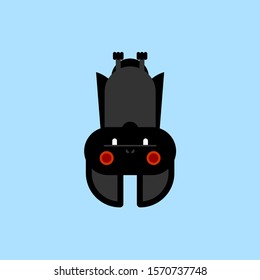 Bat cartoon isolated. flittermouse vector illustration. rearmouse