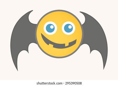 Bat - Cartoon Smiley Vector Face